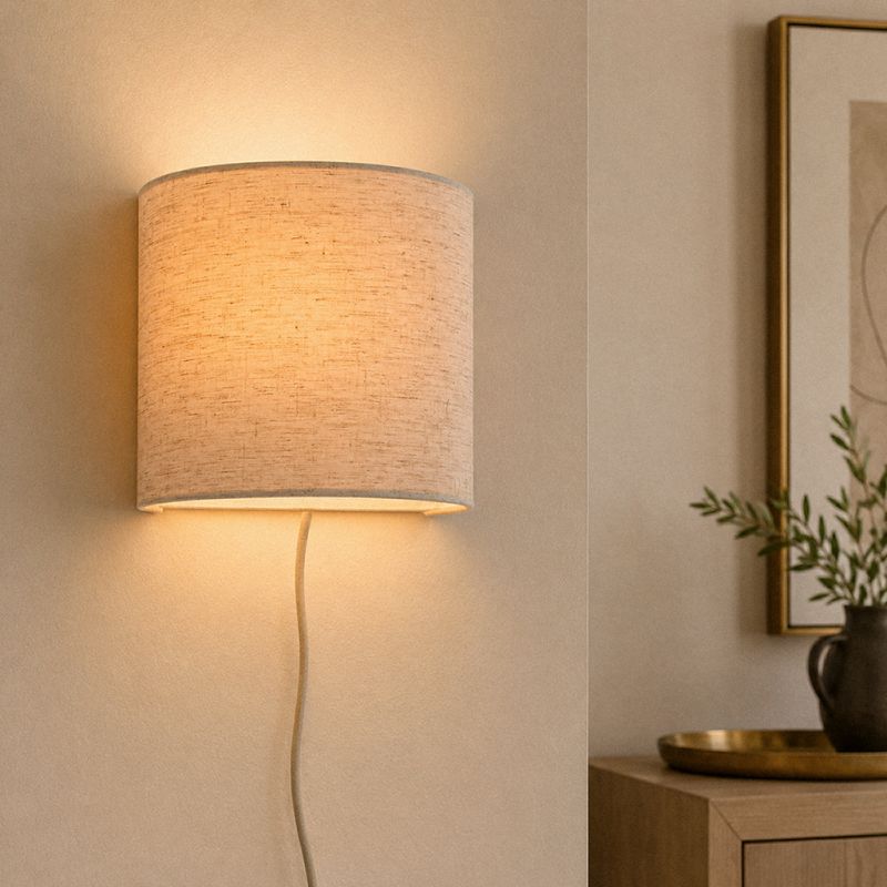 Japandi vägglampa beige, Timmy, med brytare Japandi vägglampa beige, Timmy, med brytare