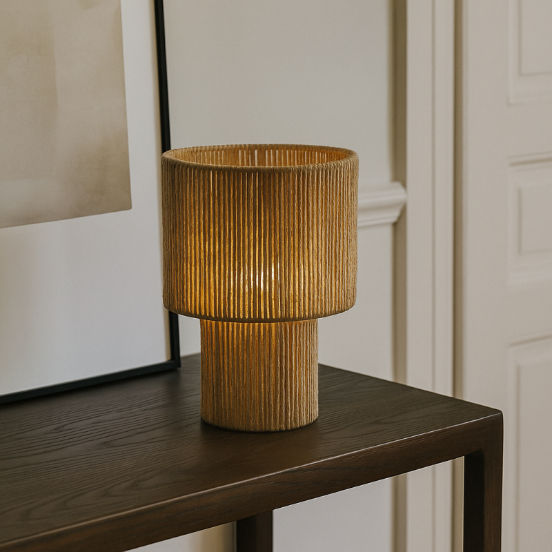 Rustik bordslampa brun, Sanny, med brytare Rustik bordslampa brun, Sanny, med brytare