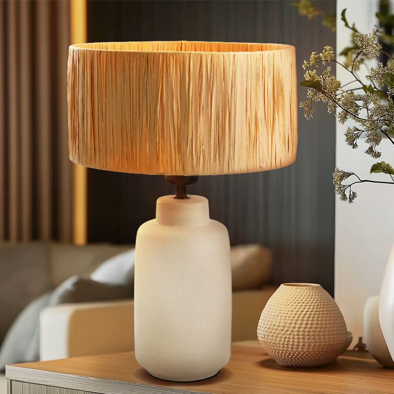 Papper bordslampa brun, Daisy, med brytare