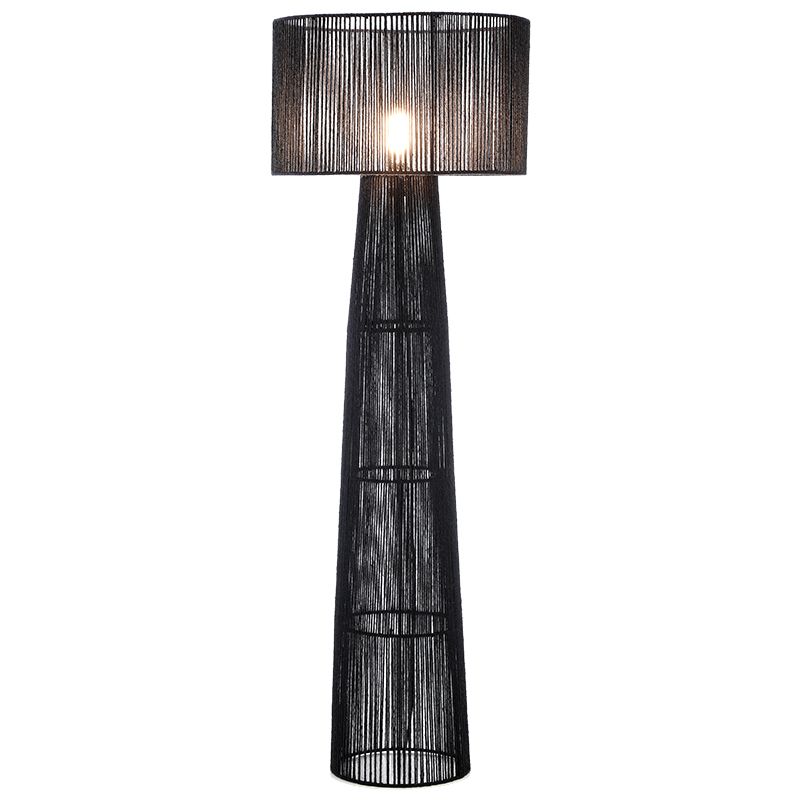 Rustik golvlampa svart, Sanny, med brytare Rustik golvlampa svart, Sanny, med brytare