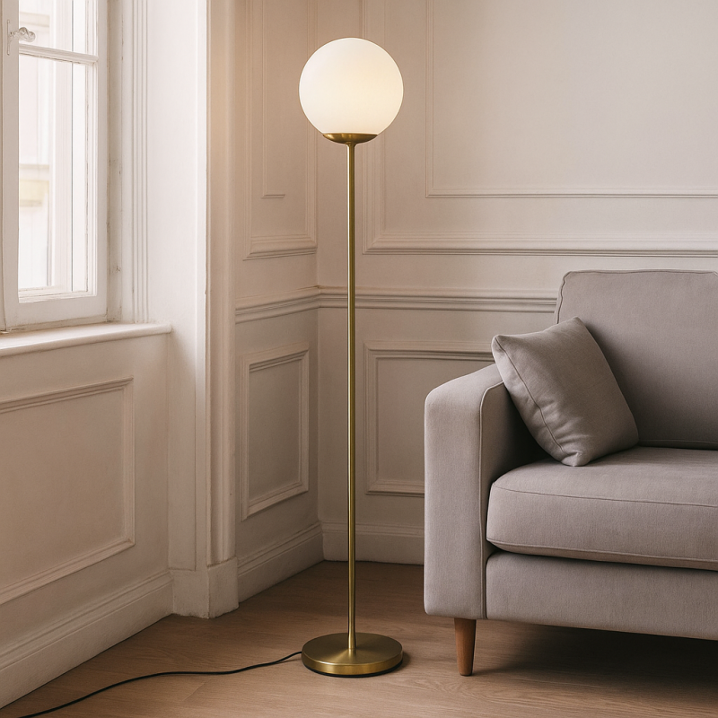 Design golvlampa vit, Dolf, med brytare Design golvlampa vit, Dolf, med brytare
