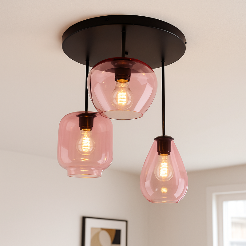 Modern taklampa rosa, Caia