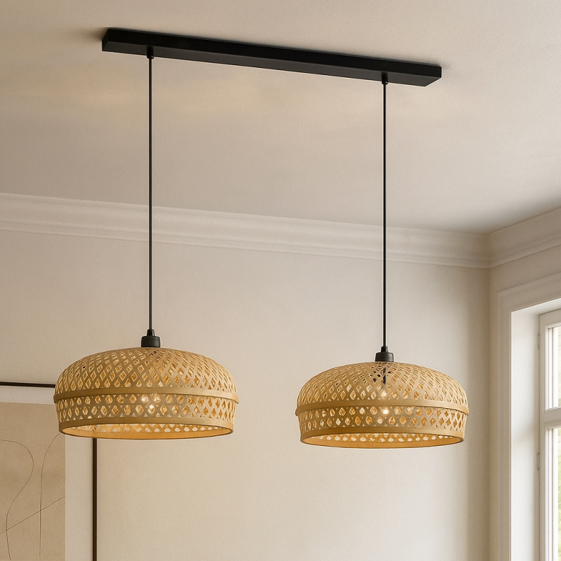 Bambu fönsterlampa brun, Jennifer