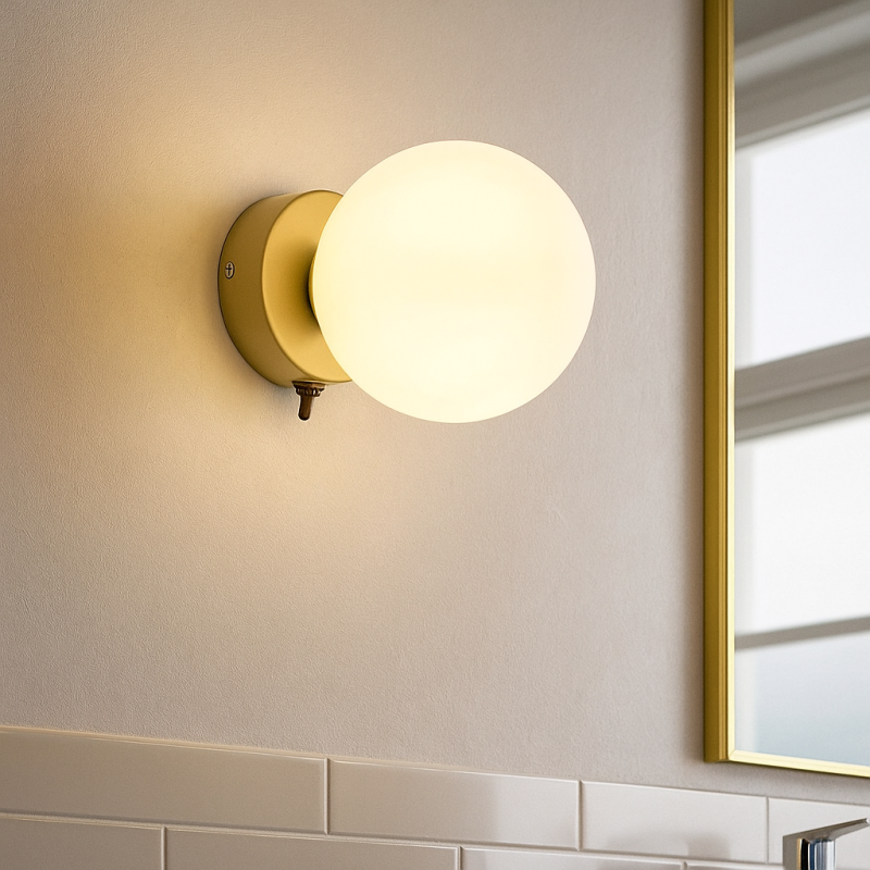 Modern badrumslampa vägg guld, Amer, IP44