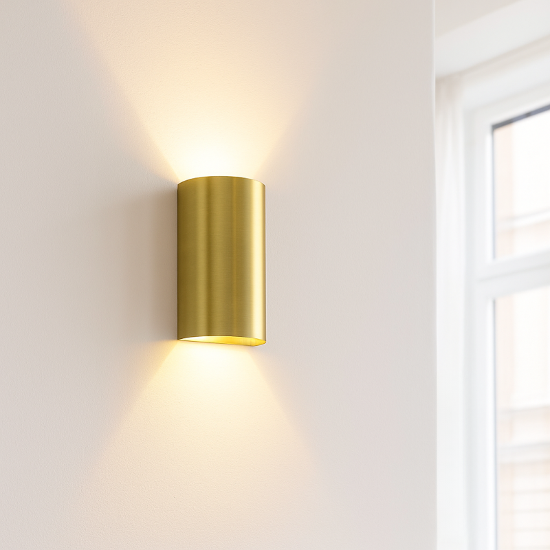 Modern vägglampa mässing, Perry
