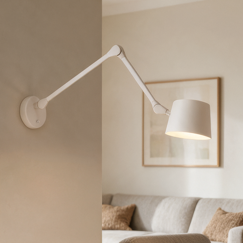 Modern vägglampa vit, Rinke, med brytare