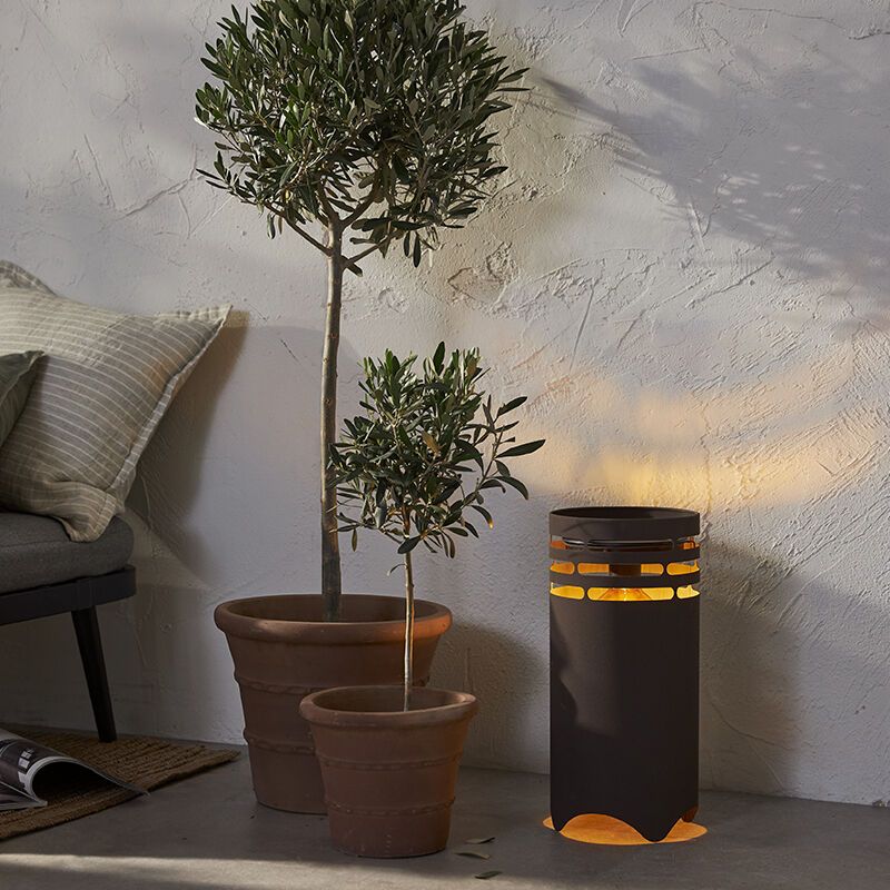 Plast bordslampa utomhus brun, Aidan, 0,3W, 3000K LED, IP44