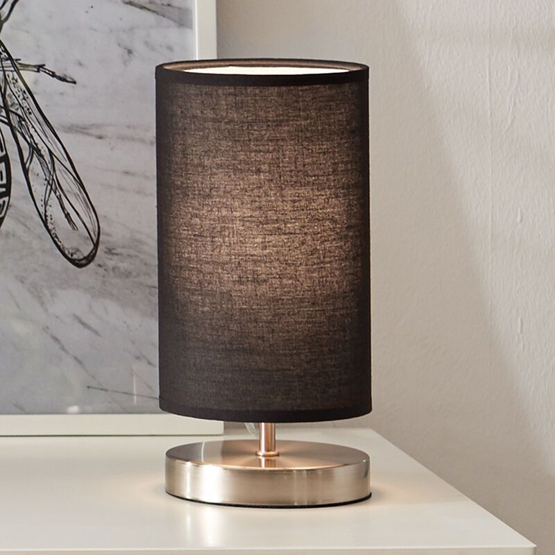 Tyg bordslampa svart, Merinde, med brytare
