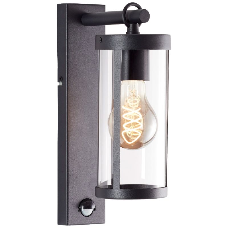 Modern utomhus vägglampa med rörelsesensor svart, Sjoukje, IP44