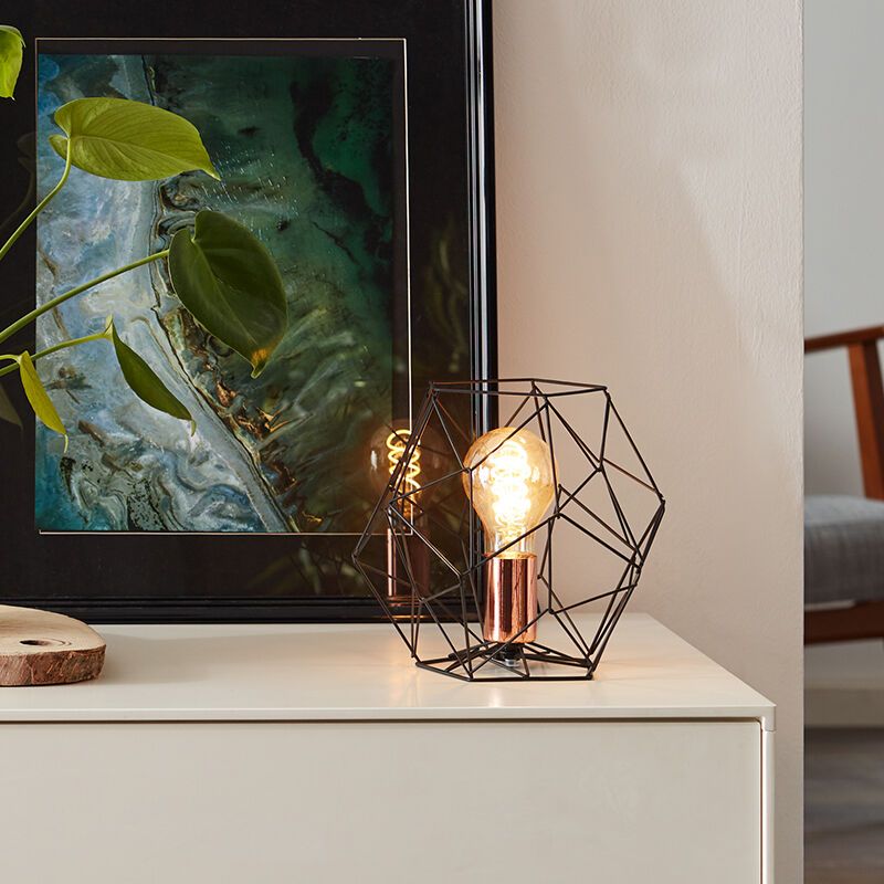 Industri bordslampa koppar, Noelle, med brytare Industri bordslampa koppar, Noelle, med brytare