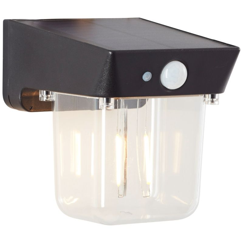 Modern utomhus vägglampa solcell svart, Steijn, 2W, 2700K LED, IP44