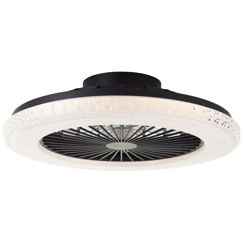 Modern takfläkt svart, Badria, 40W, RGBW LED, met fjärrkontroll