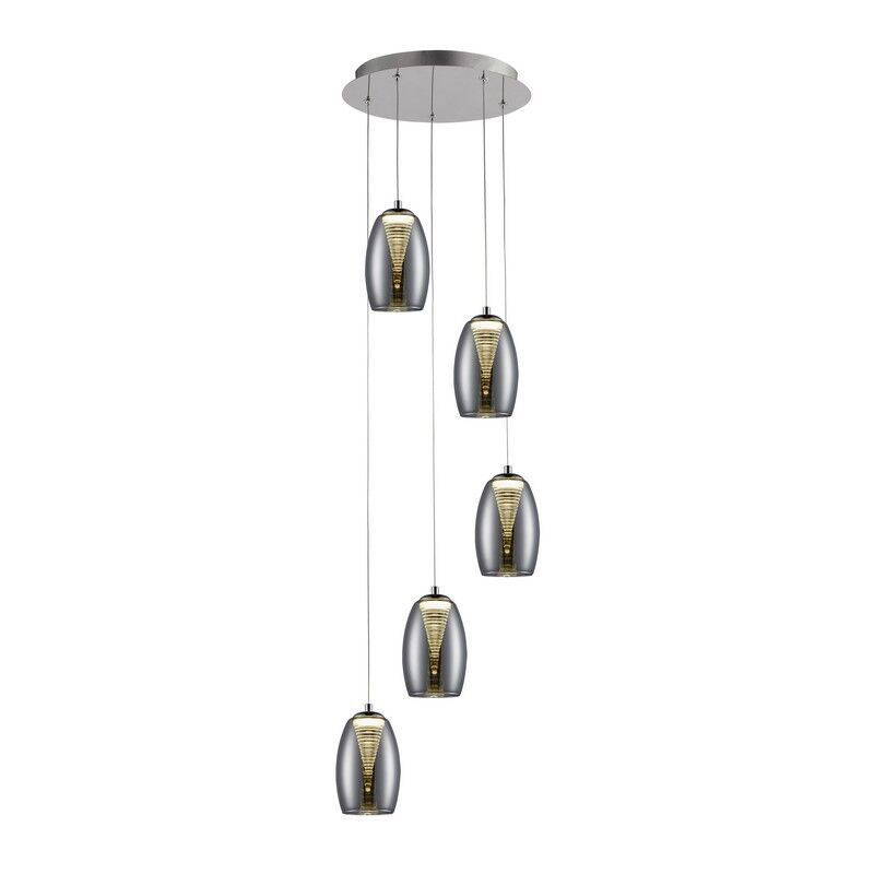 Modern pendellampa matbord krom, Aliyah, 5W, 3000K LED