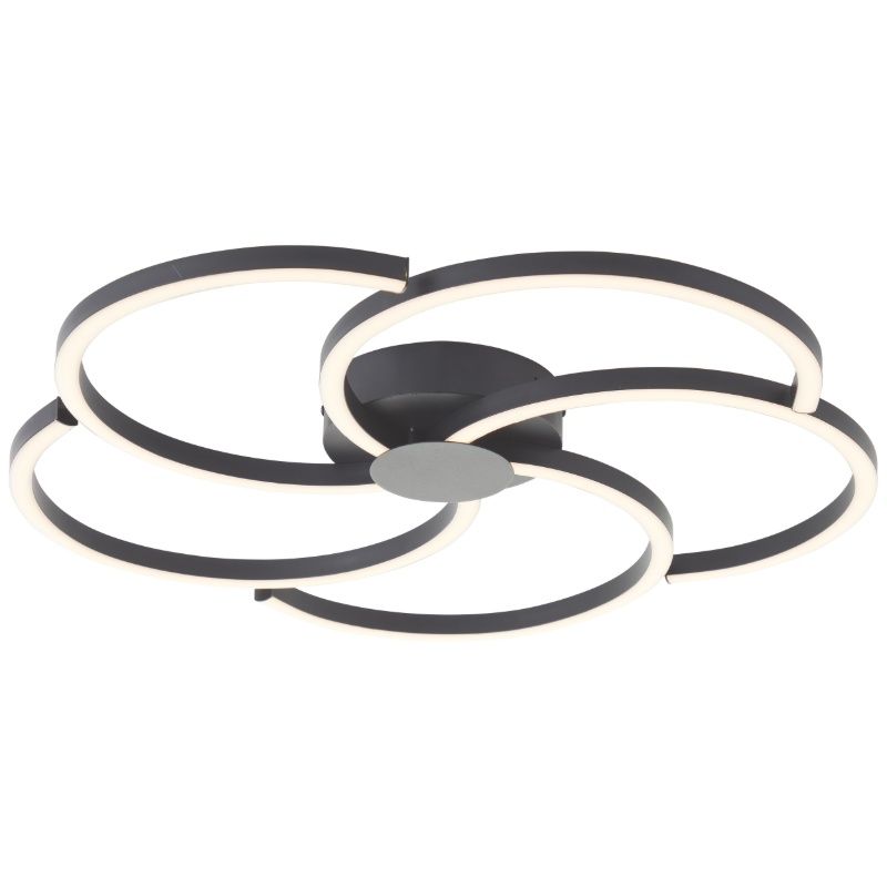 Design taklampa svart, Somia, 32W, 3000K LED, 3 stegs dimmer