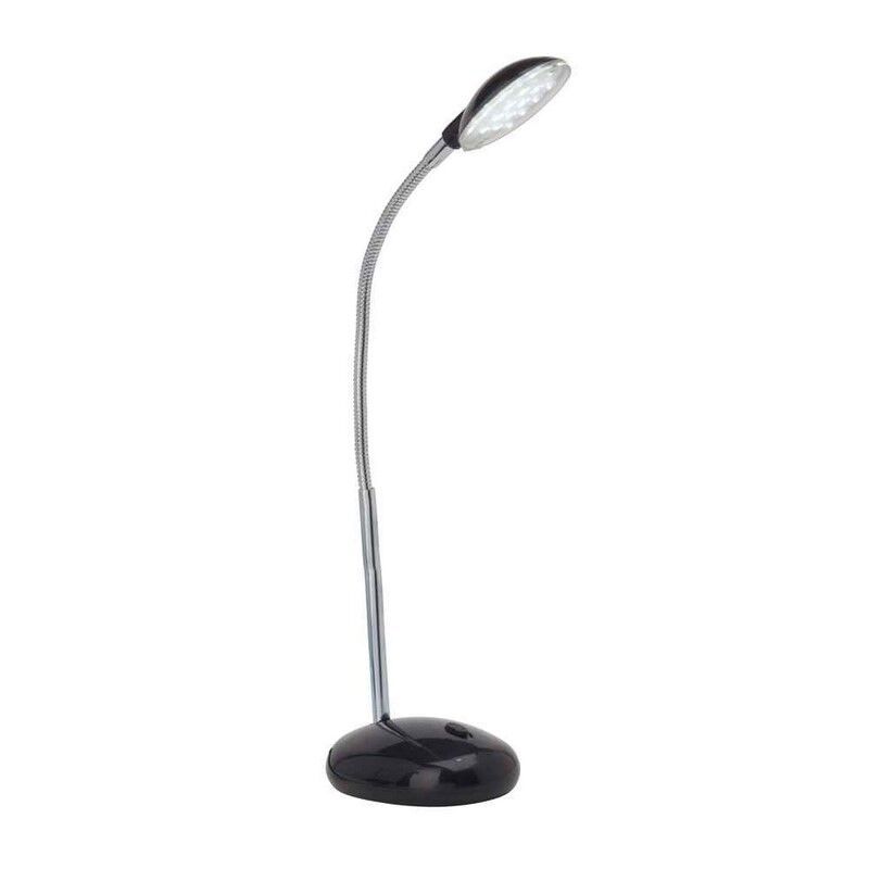 Plast skrivbordslampa svart, Marenthe, 2W, 6000K LED, med brytare Plast skrivbordslampa svart, Marenthe, 2W, 6000K LED, med brytare