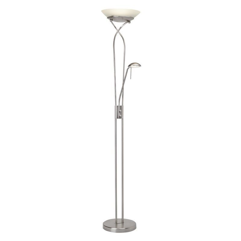 Modern läslampa golv krom, Joann, 18W, 3000K LED, med brytare Modern läslampa golv krom, Joann, 18W, 3000K LED, med brytare