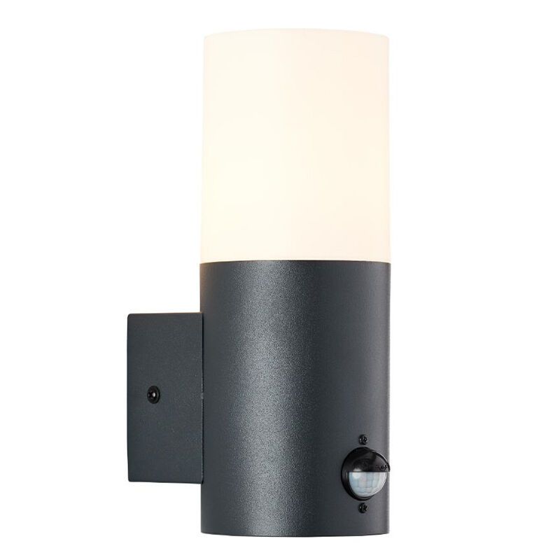 Modern utomhus vägglampa med rörelsesensor antracit, Quenten, IP44