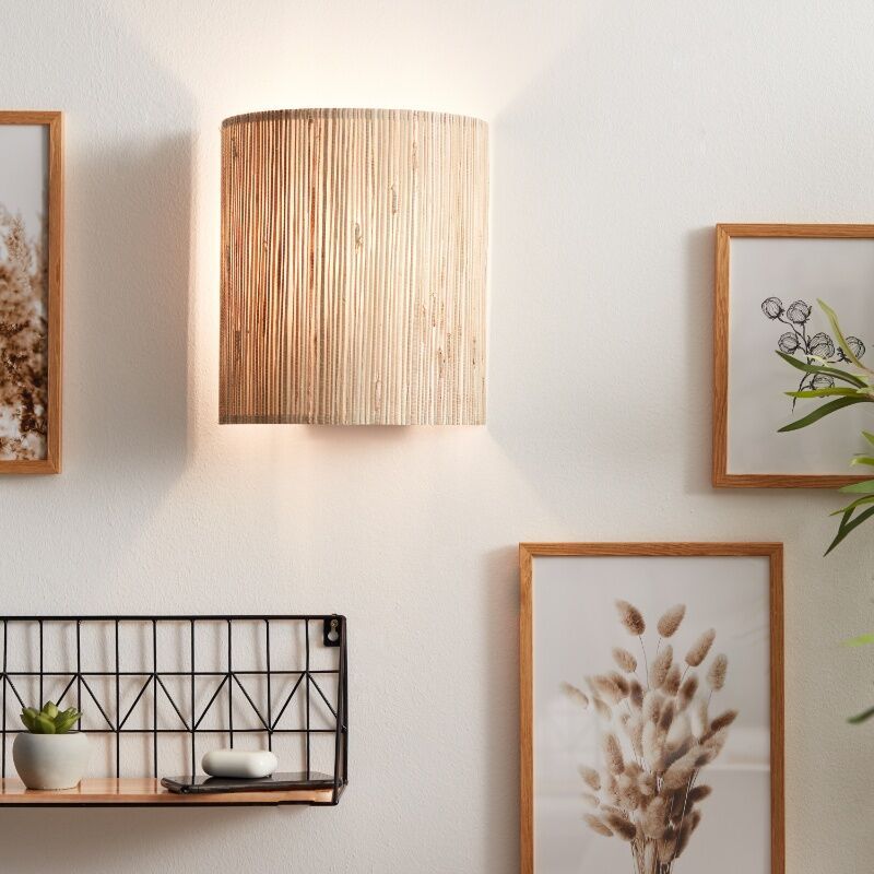 Rustik vägglampa beige, Wenda