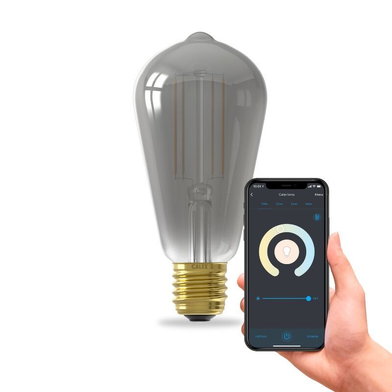 Calex smart LED lampa E27 grå, 7W, 1800K