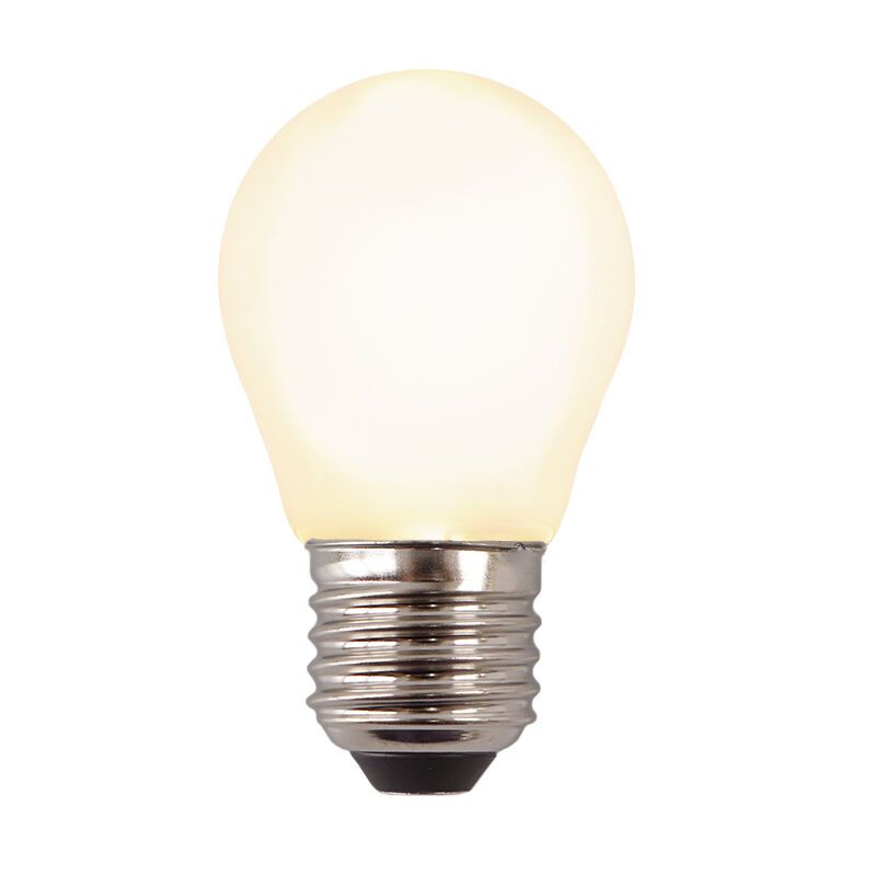 Dimbar Olucia E27 LED lampa, P45, 3w, Vitt glas, 2700k