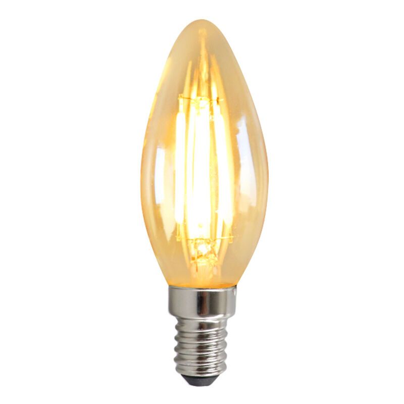 Dimbart Olucia E14 LED-ljus, 3w, bärnstensfärgat glas, 2200k