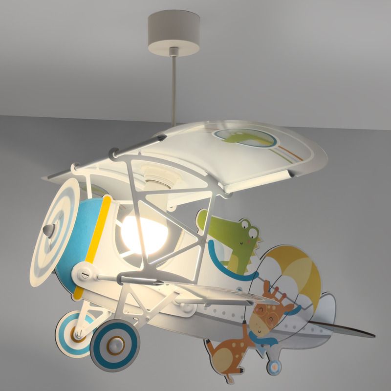 Flerfärgad fönsterlampa barn plast, Crocodile plane
