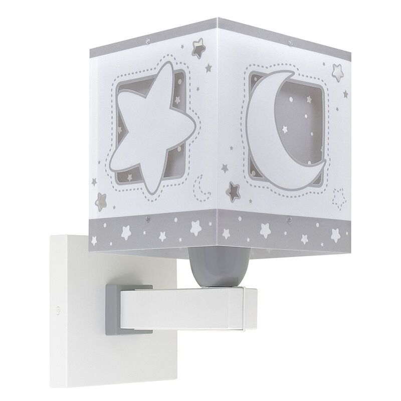 Grå vägglampa barn plast, Moonlight Grå vägglampa barn plast, Moonlight