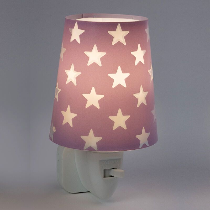 Lila nattlampa barn plast, Stars Lila nattlampa barn plast, Stars