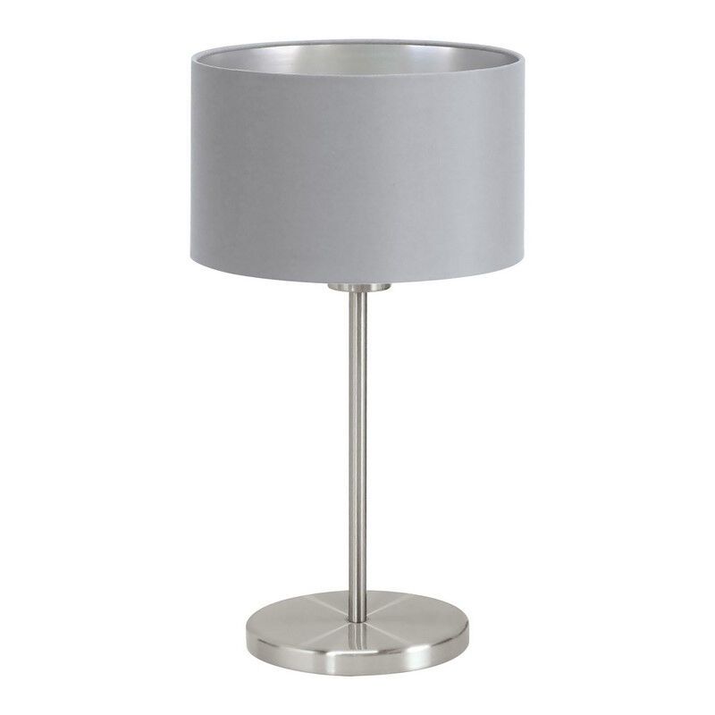 Grå modern bordslampa tyg, Terme, med brytare Grå modern bordslampa tyg, Terme, med brytare