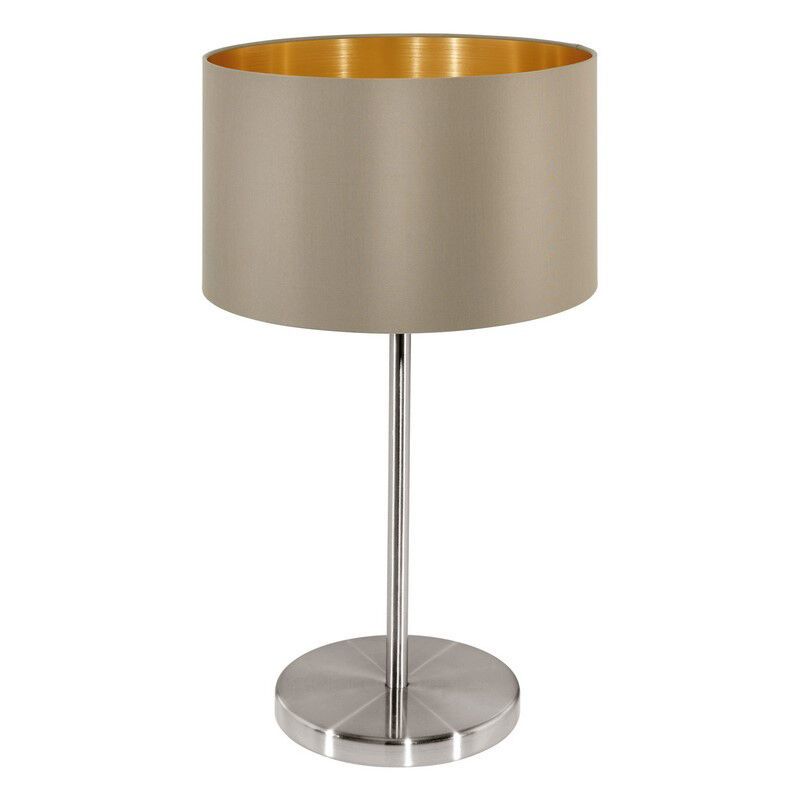 Guld modern bordslampa tyg, Terme, med brytare Guld modern bordslampa tyg, Terme, med brytare