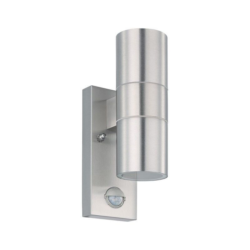 Silver modern utomhus vägglampa med rörelsesensor rostfritt stål, Marlies, IP44