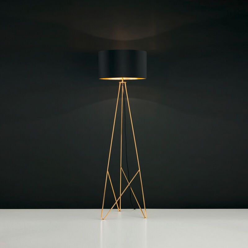 Guld design golvlampa metall, Viola, med brytare