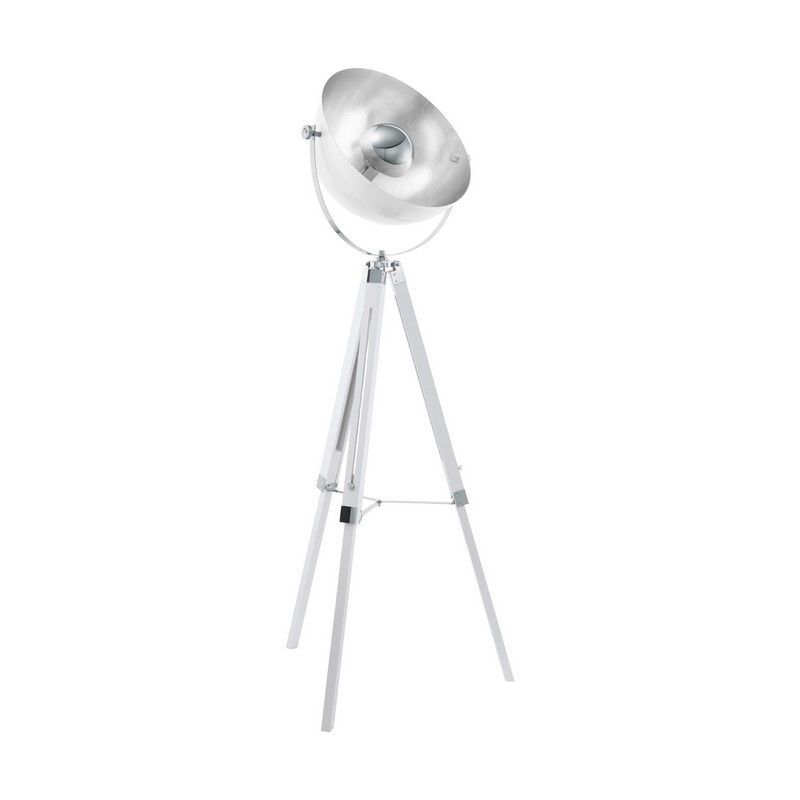 Vit industri golvlampa tre ben stål, Nickolas, med brytare Vit industri golvlampa tre ben stål, Nickolas, med brytare