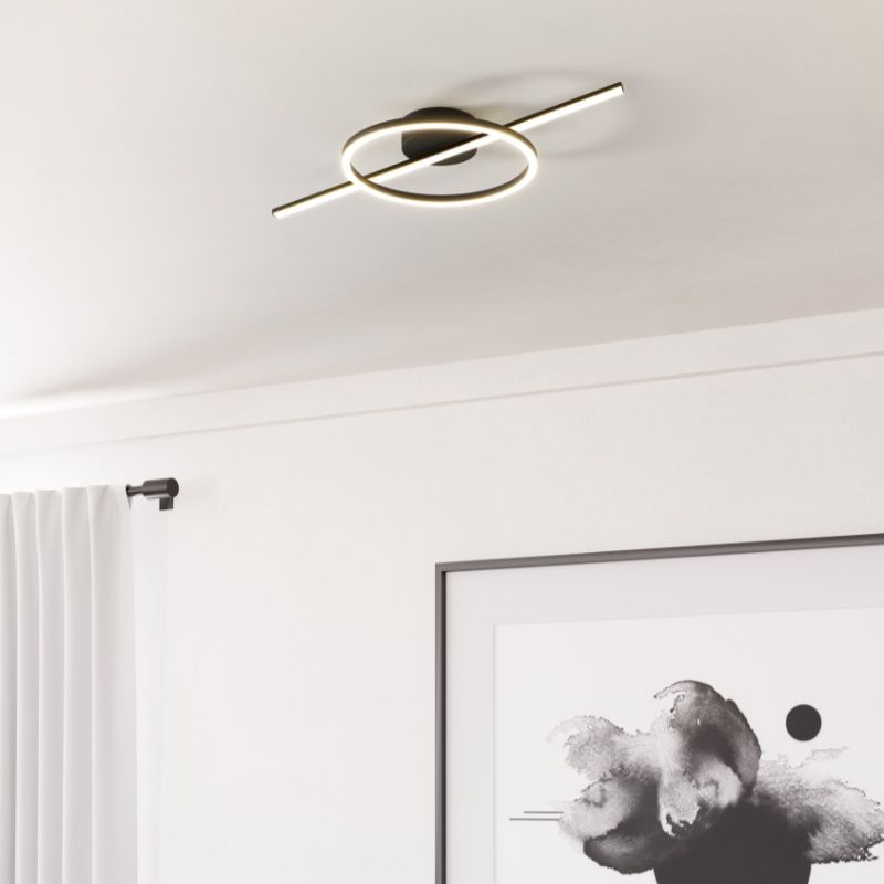 Svart modern taklampa plast, Xam, 19,5W, white switch LED