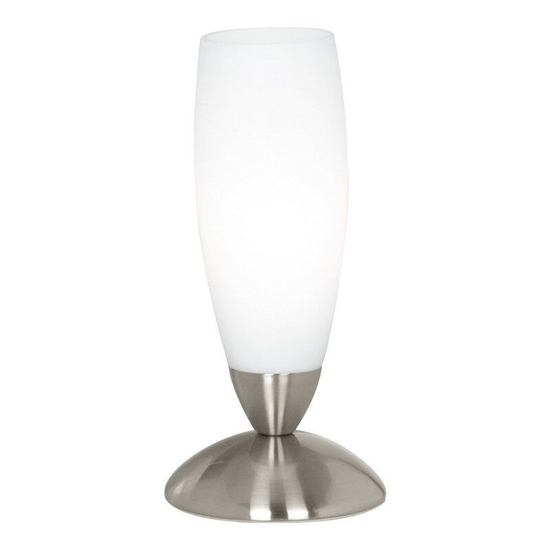 Nickel modern bordslampa glas, Enland, med brytare Nickel modern bordslampa glas, Enland, med brytare