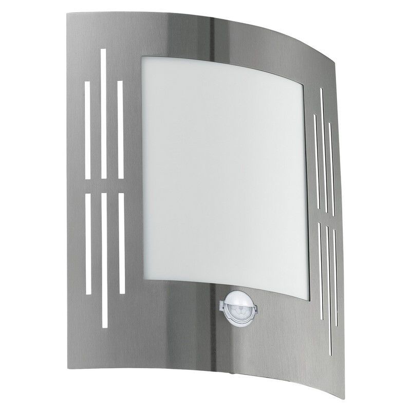 Silver utomhus vägglampa med rörelsesensor plast, Elyana, IP44 Silver utomhus vägglampa med rörelsesensor plast, Elyana, IP44