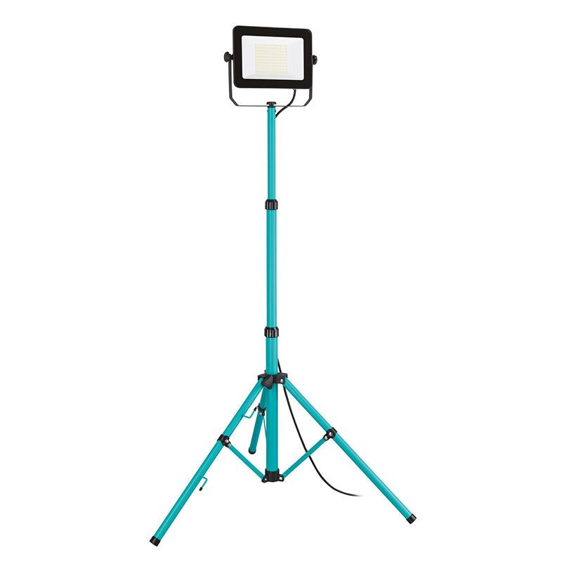 Blå arbetslampa aluminium, Angelos, 100W, 4000K LED, IP65, med brytare Blå arbetslampa aluminium, Angelos, 100W, 4000K LED, IP65, med brytare