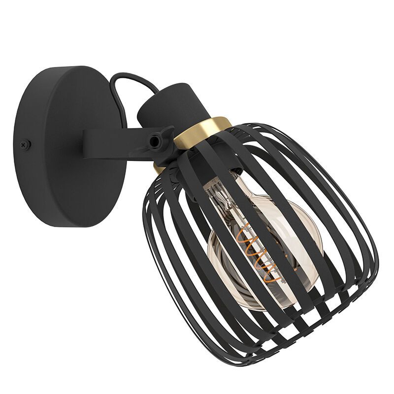 Svart industri väggspotlight stål, Giovanni Svart industri väggspotlight stål, Giovanni