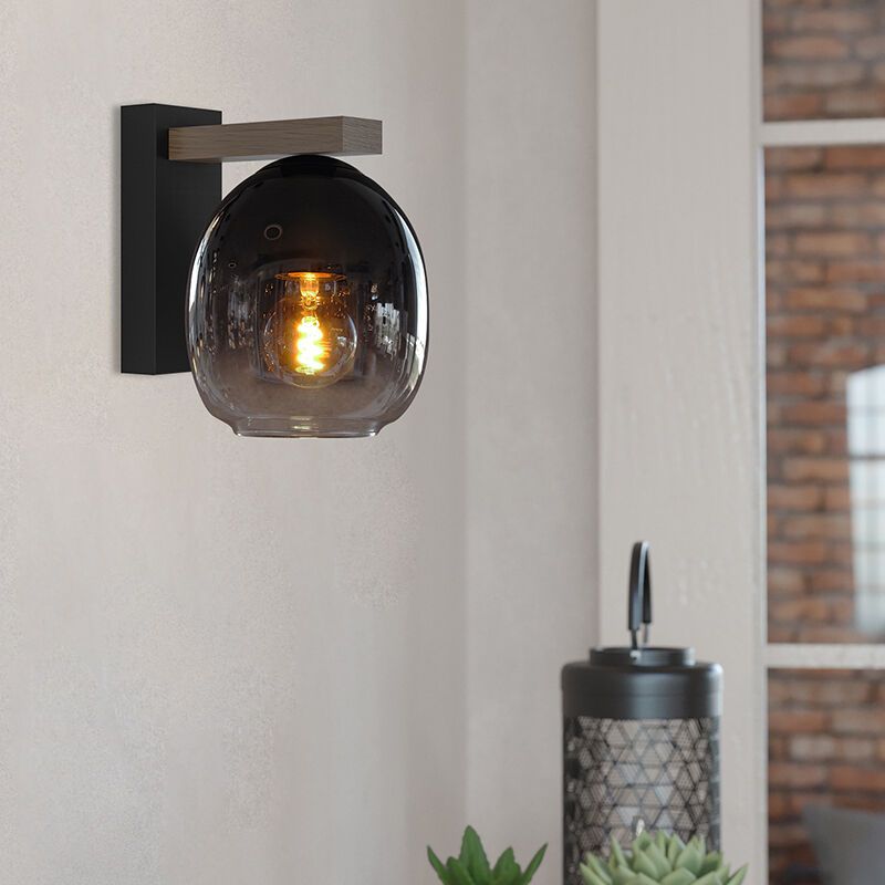 Brun modern vägglampa trä, Frida Brun modern vägglampa trä, Frida