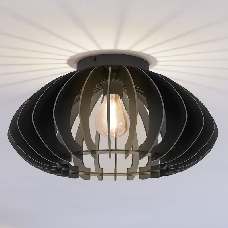Svart industri taklampa trä, Bergama Svart industri taklampa trä, Bergama
