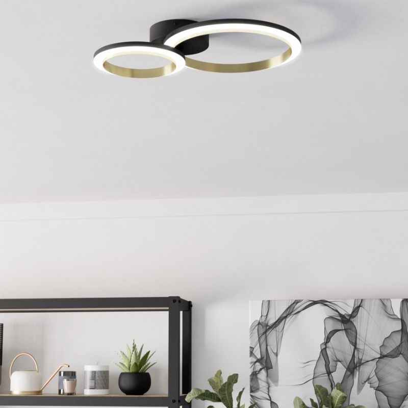 Mässing design taklampa plast, Conrad, 12W, 4000K LED, 3 stegs dimmer