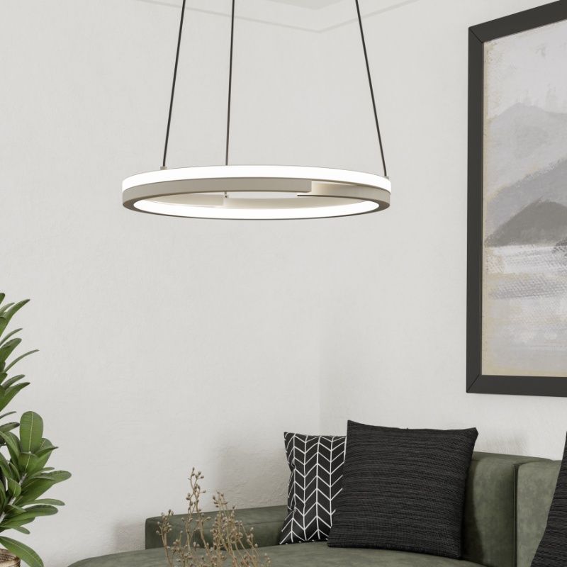 Vit modern fönsterlampa plast, Madhvi, 20W, varm till kall vit justerbar LED, met fjärrkontroll