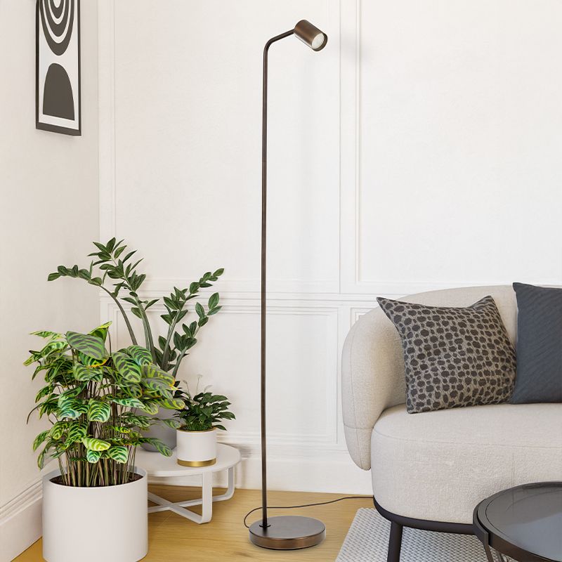 Brons modern golvlampa stål, Rochdi, med brytare Brons modern golvlampa stål, Rochdi, med brytare