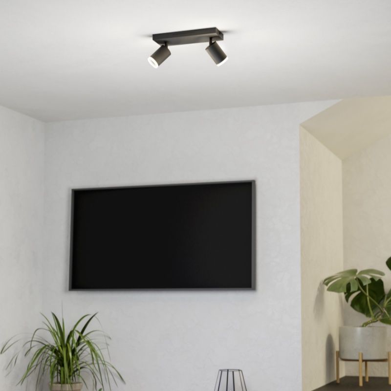 Svart modern smart taklampa aluminium, Mayke, 3,7W, RGBW LED Svart modern smart taklampa aluminium, Mayke, 3,7W, RGBW LED