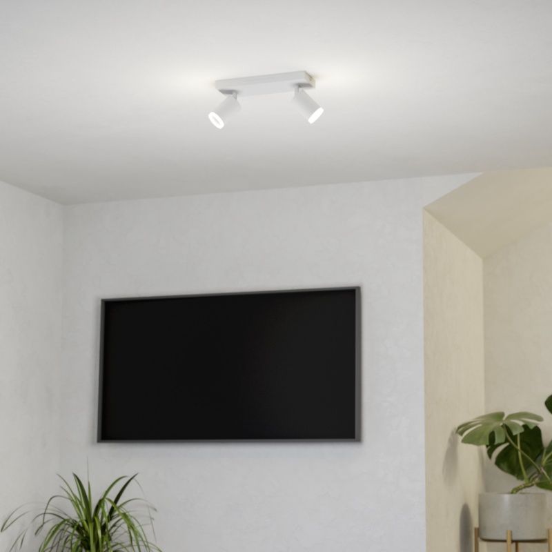 Vit modern smart taklampa aluminium, Mayke, 3,7W, RGBW LED
