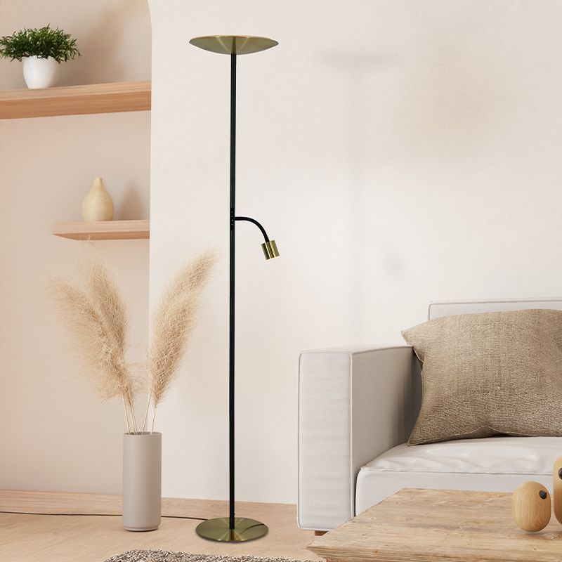 Mässing modern golvlampa stål, Crijn, 26,5W, 2700K LED, med beröringsdimmer