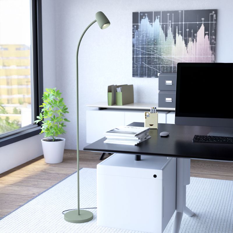 Grön modern golvlampa stål, Sahila, med brytare