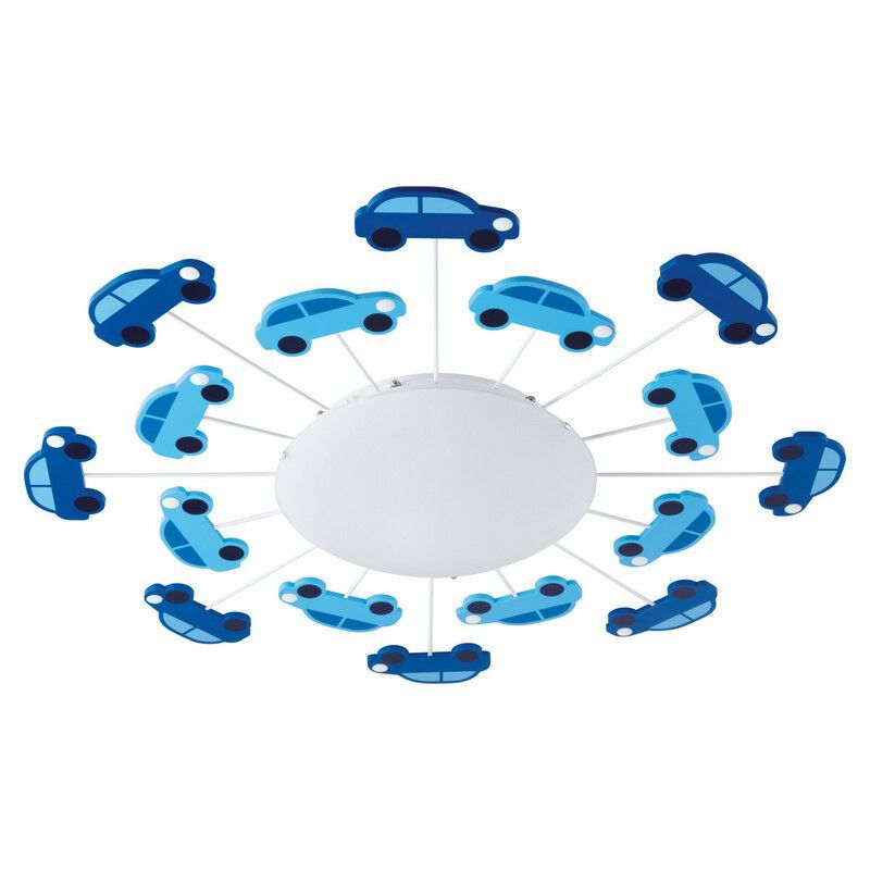 Blå design taklampa barn glas, Olle