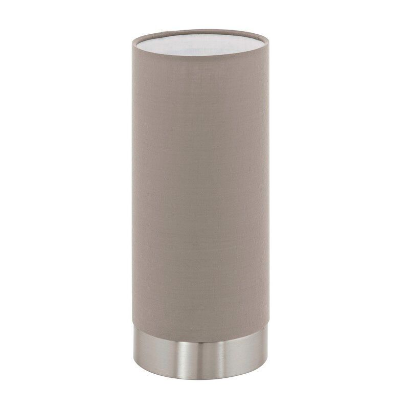 Taupe modern bordslampa tyg, Abano, med beröringsdimmer Taupe modern bordslampa tyg, Abano, med beröringsdimmer