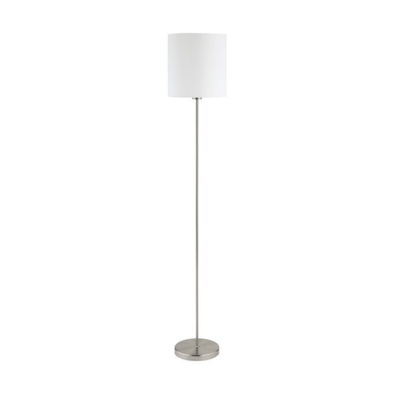 Vit modern golvlampa tyg, Abano, med brytare